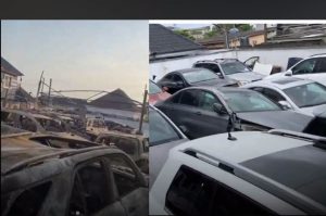 Heartbreak As Car Dealer Loses Luxury Vehicles Worth Billions Of Naira In Fire Outbreak In Ibadan