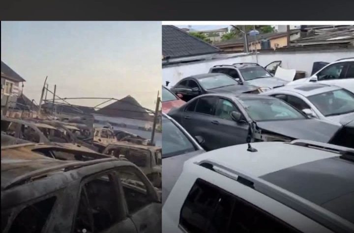 Heartbreak As Car Dealer Loses Luxury Vehicles Worth Billions Of Naira In Fire Outbreak In Ibadan